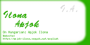 ilona apjok business card